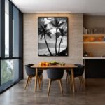 Quadro Canvas Palmeiras Preto e Branco
