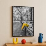 Quadro Canvas Parque Preto Branco e Amarelo