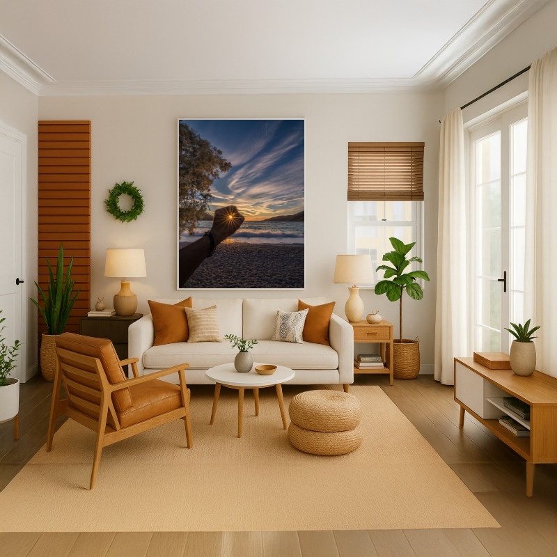 Quadro Canvas Sol Mãos