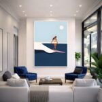 Quadro Canvas Surfer Azul