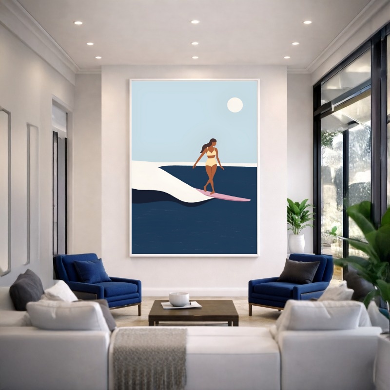 Quadro Canvas Surfer Azul
