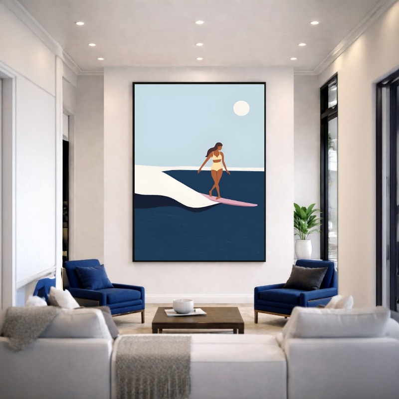 Quadro Canvas Surfer Azul