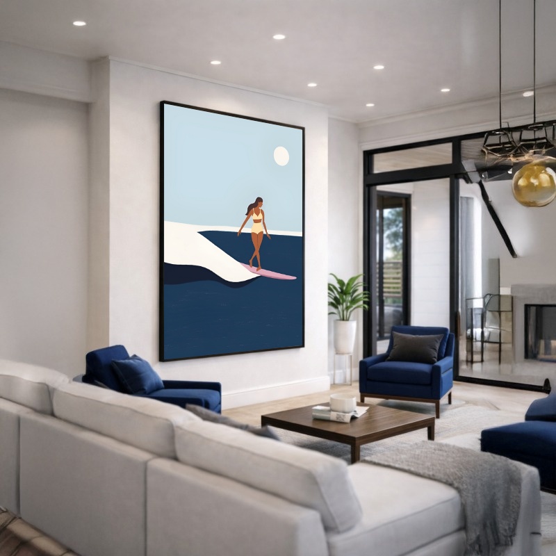 Quadro Canvas Surfer Azul