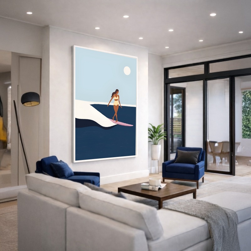 Quadro Canvas Surfer Azul