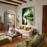 Quadro Canvas Verde Chuva Aconchegante