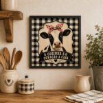 Quadro Country Cozinha Coração Casa - 33x33 Cm