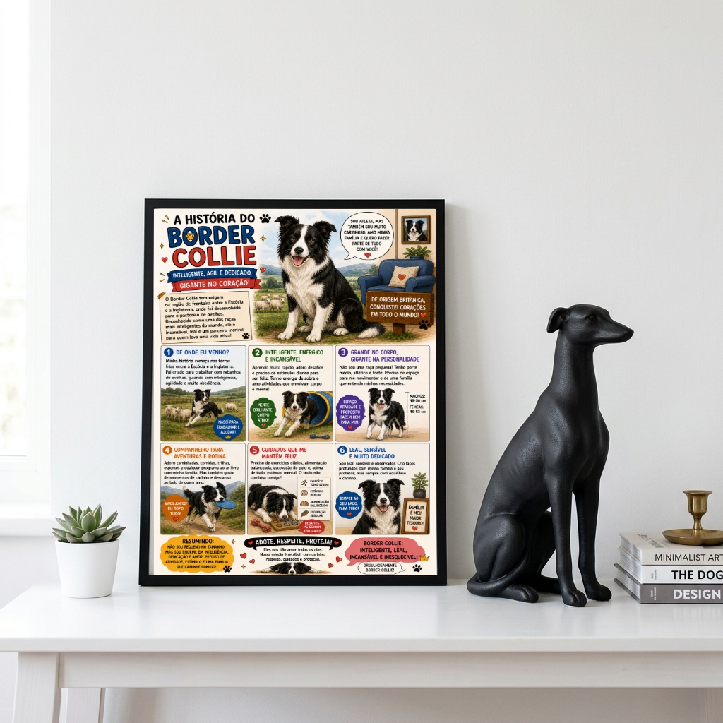 Quadro História Border Collie