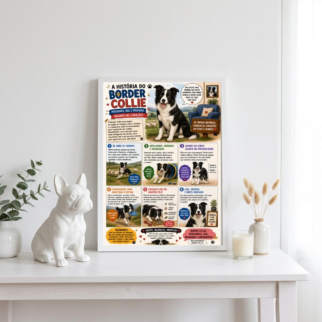 Quadro História Border Collie
