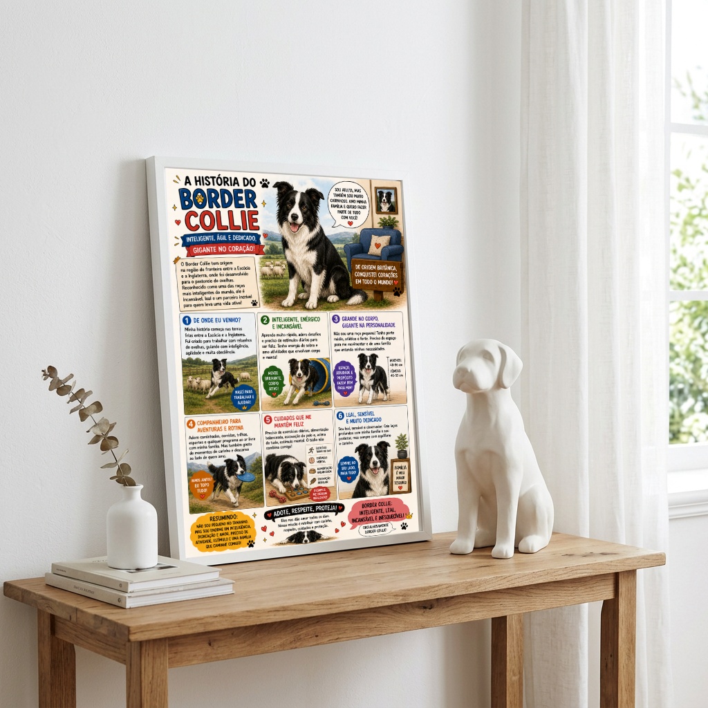 Quadro História Border Collie