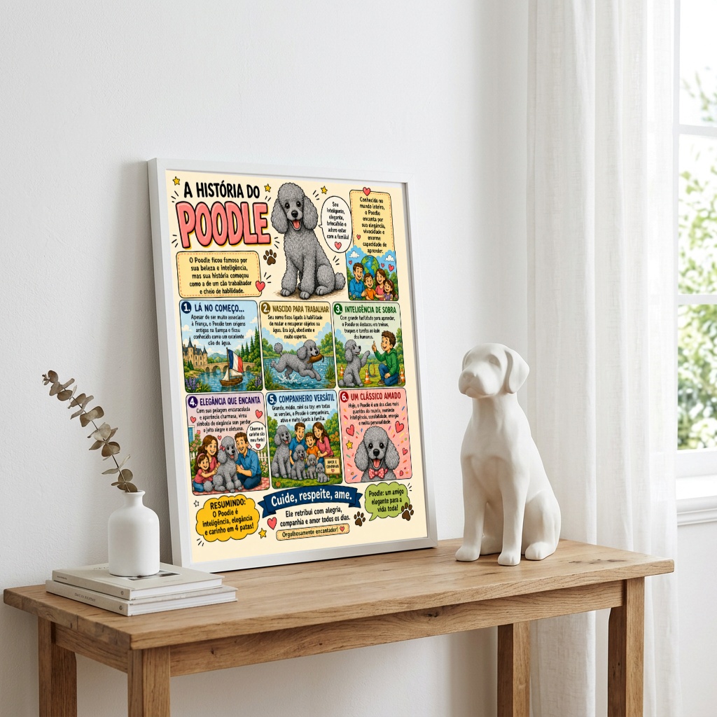 Quadro História Poodle Cinza - Imagem 3