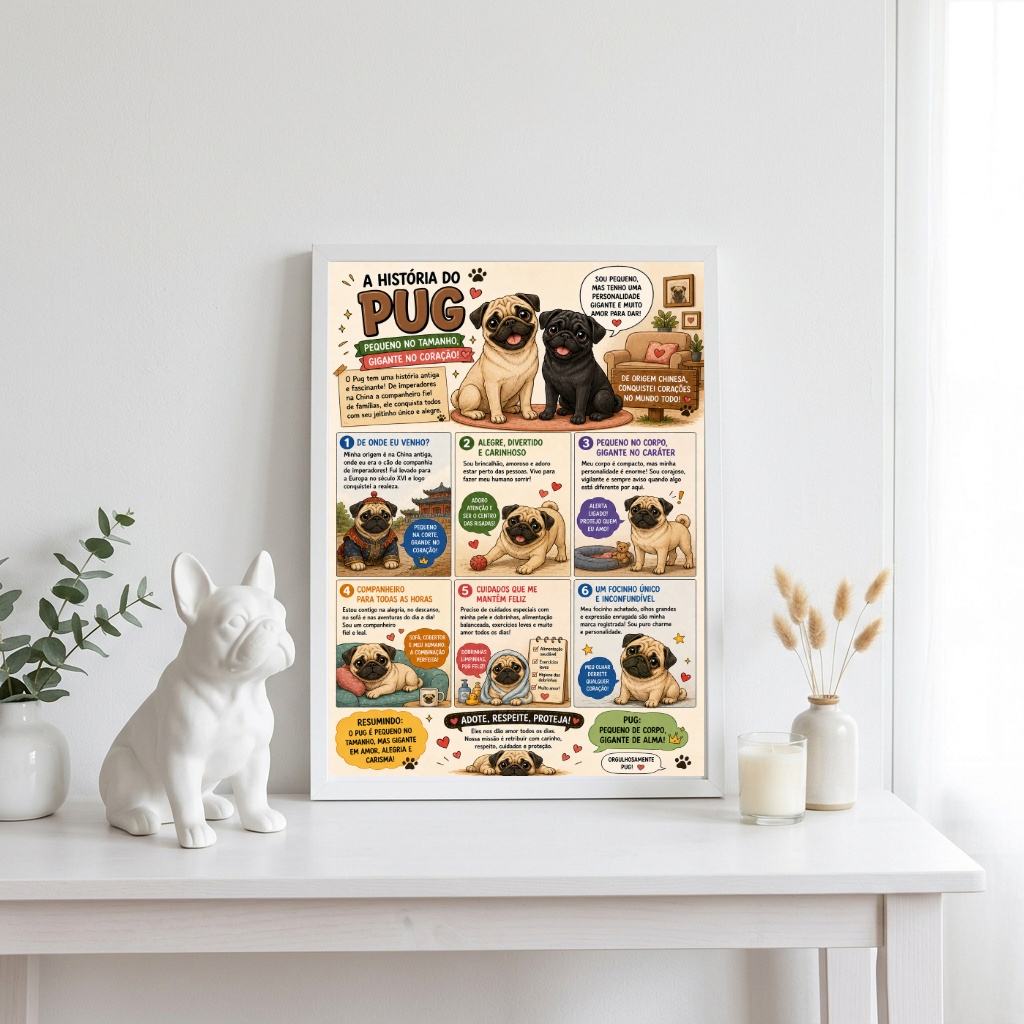 Quadro História Pug
