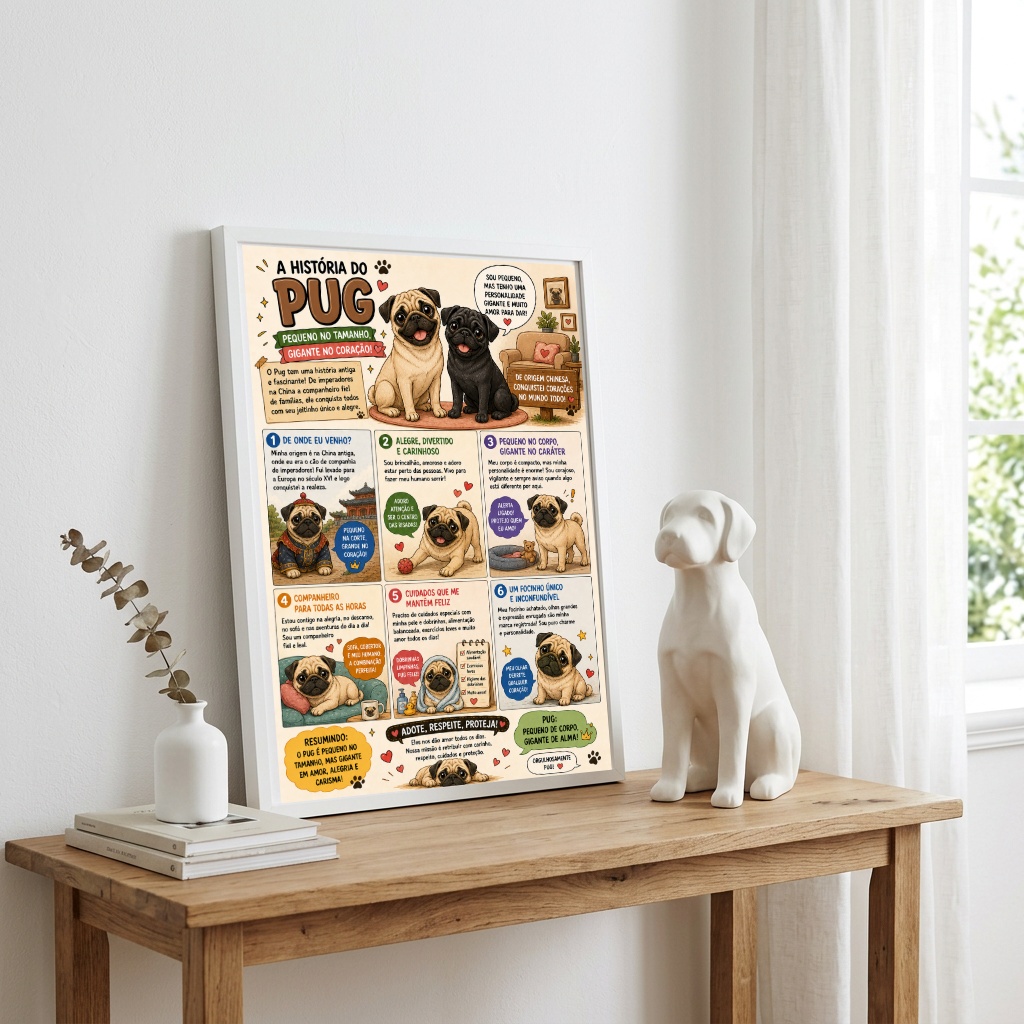 Quadro História Pug