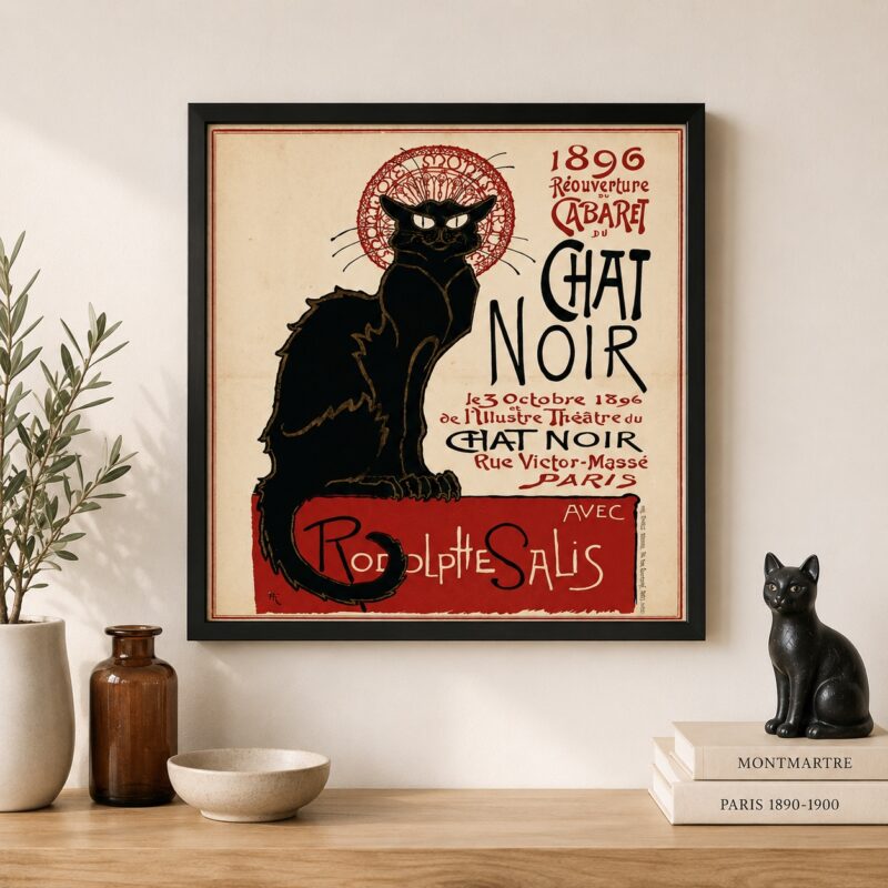 Quadro Le Chat Noir - 33x33 Cm