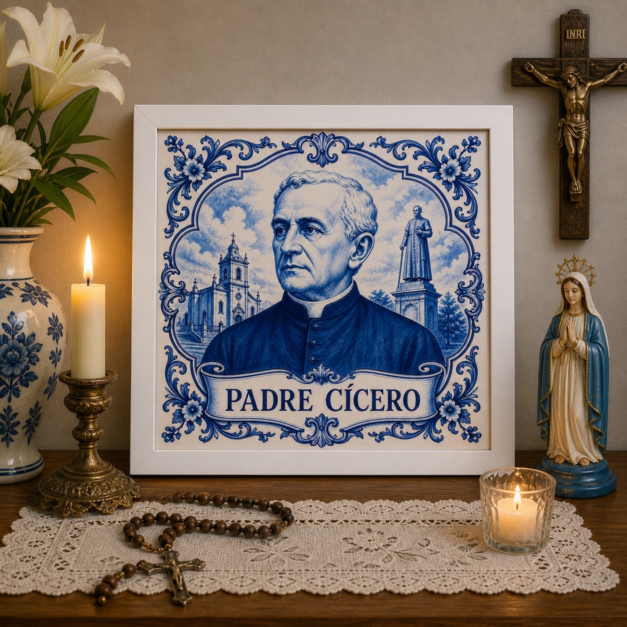 Quadro Padre Cícero - 33x33 Cm