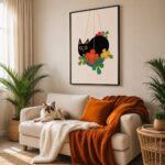 Quadro Canvas Black Cat Art
