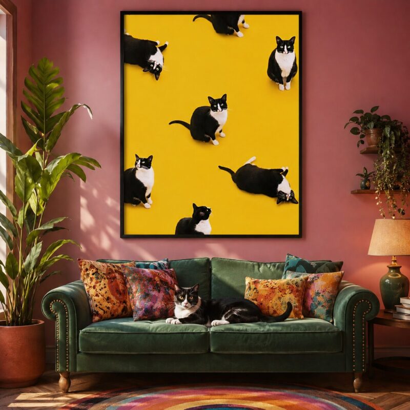 Quadro Canvas Black Cat Fever