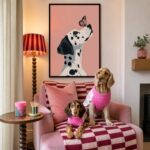 Quadro Canvas Cachorro E Borboleta
