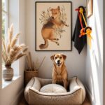 Quadro Canvas Cachorro Florido