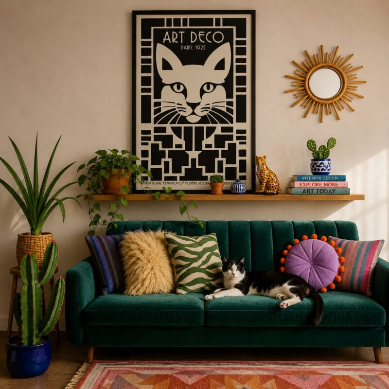 Quadro Canvas Cat Art Deco Paris