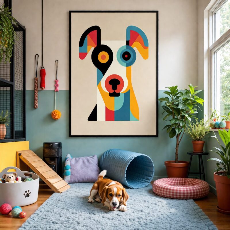 Quadro Canvas Digital Art Cute Dog