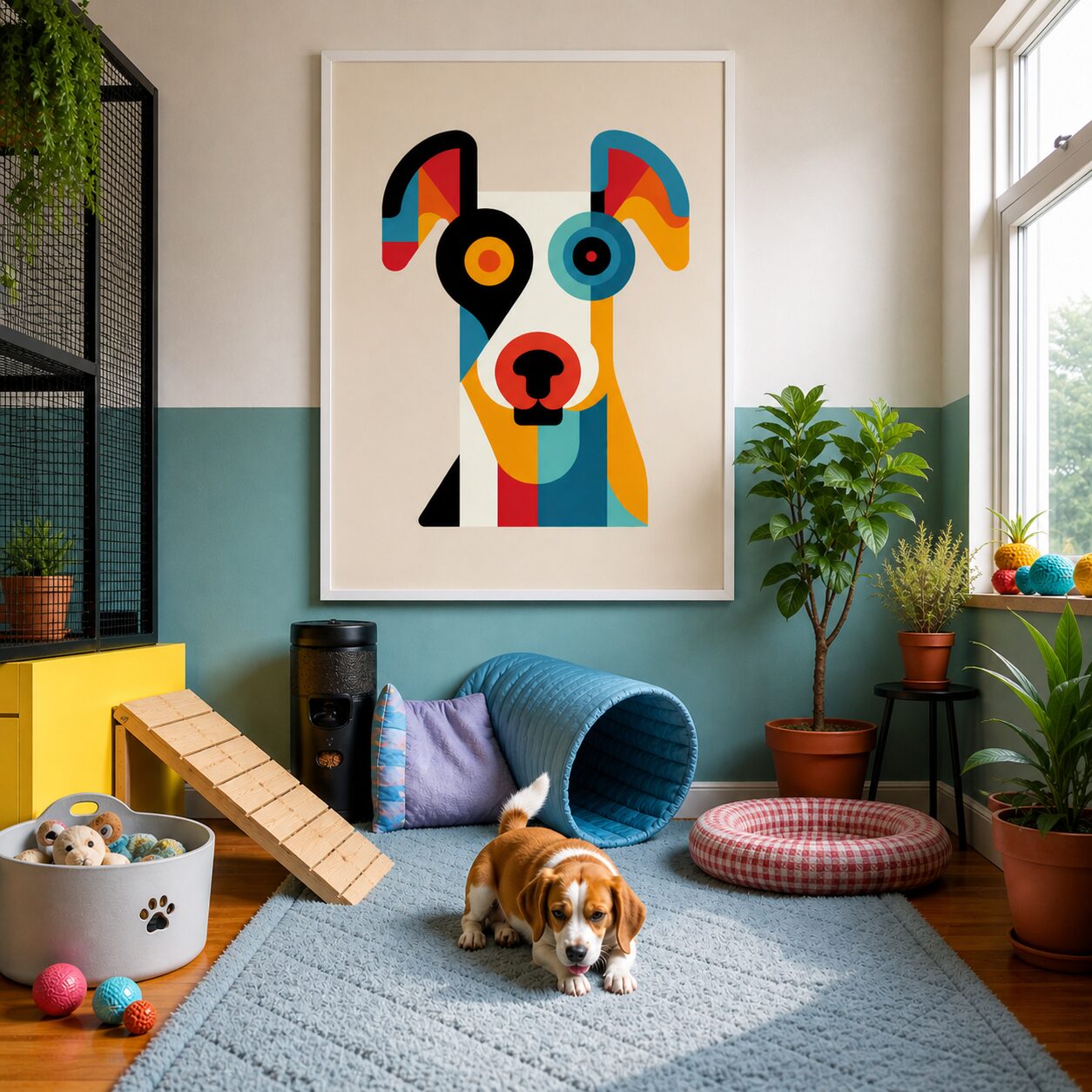 Quadro Canvas Digital Art Cute Dog