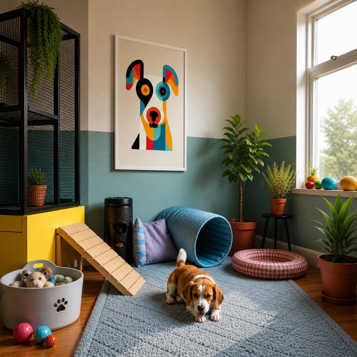 Quadro Canvas Digital Art Cute Dog