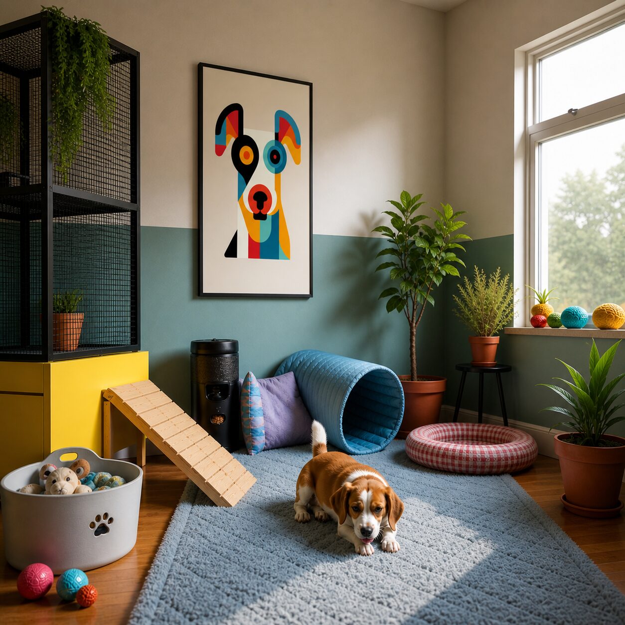 Quadro Canvas Digital Art Cute Dog