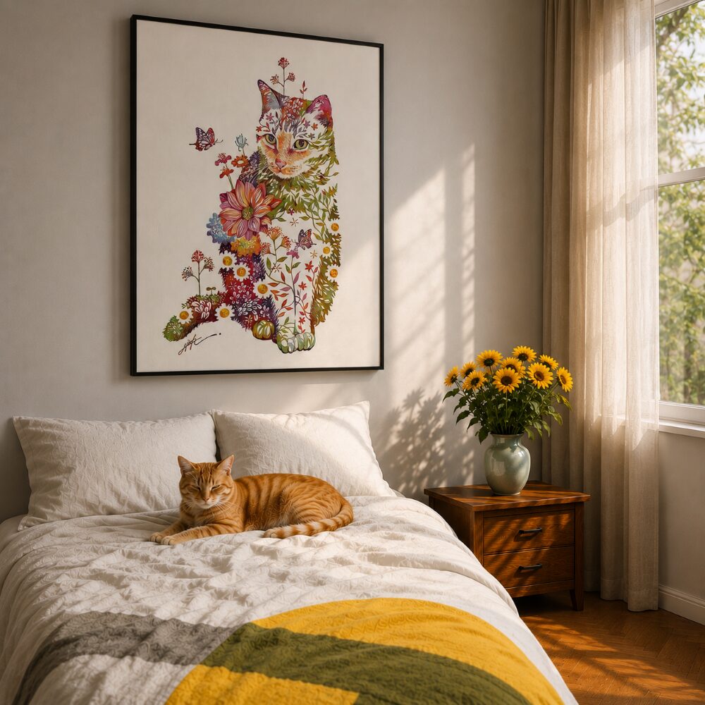 Quadro Canvas Garden Cat
