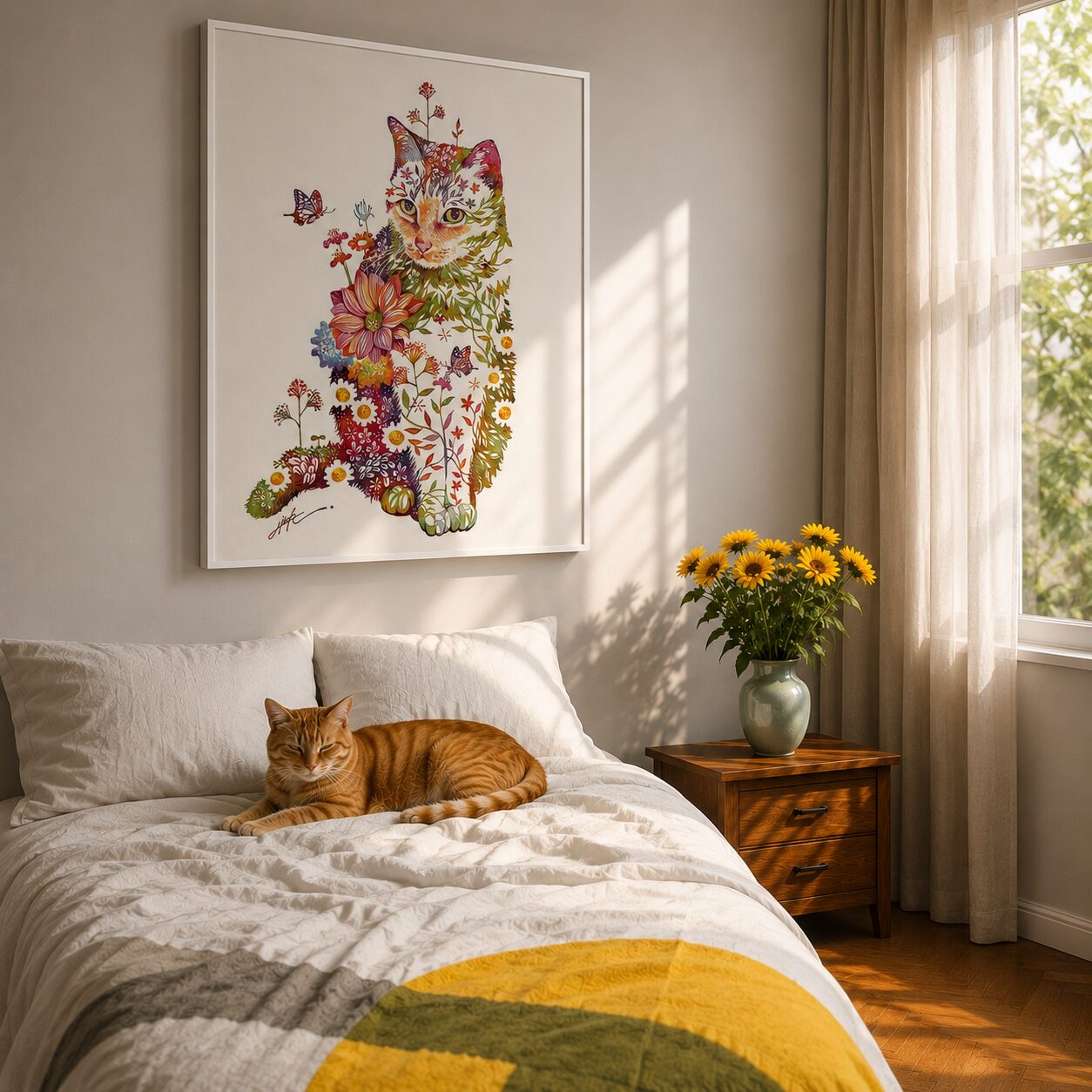 Quadro Canvas Garden Cat