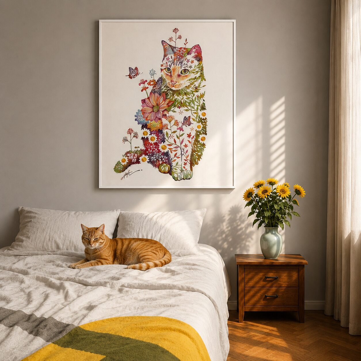 Quadro Canvas Garden Cat