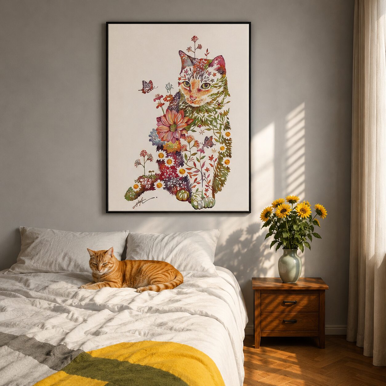 Quadro Canvas Garden Cat