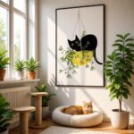 Quadro Canvas Gatinho Florido