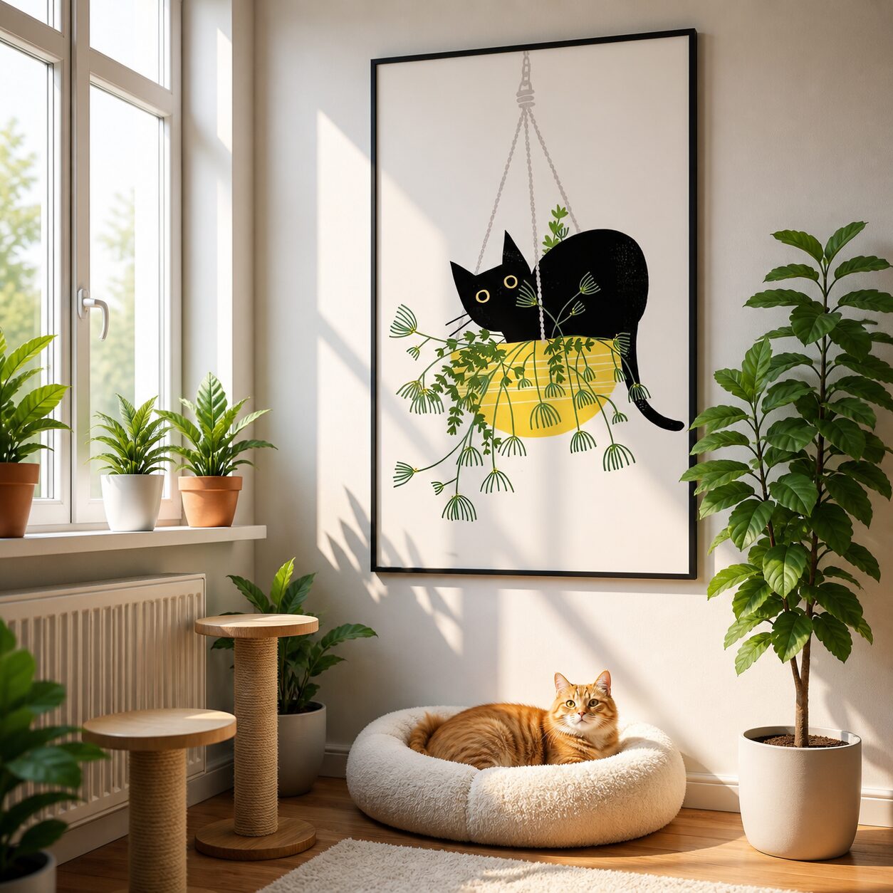 Quadro Canvas Gatinho Florido