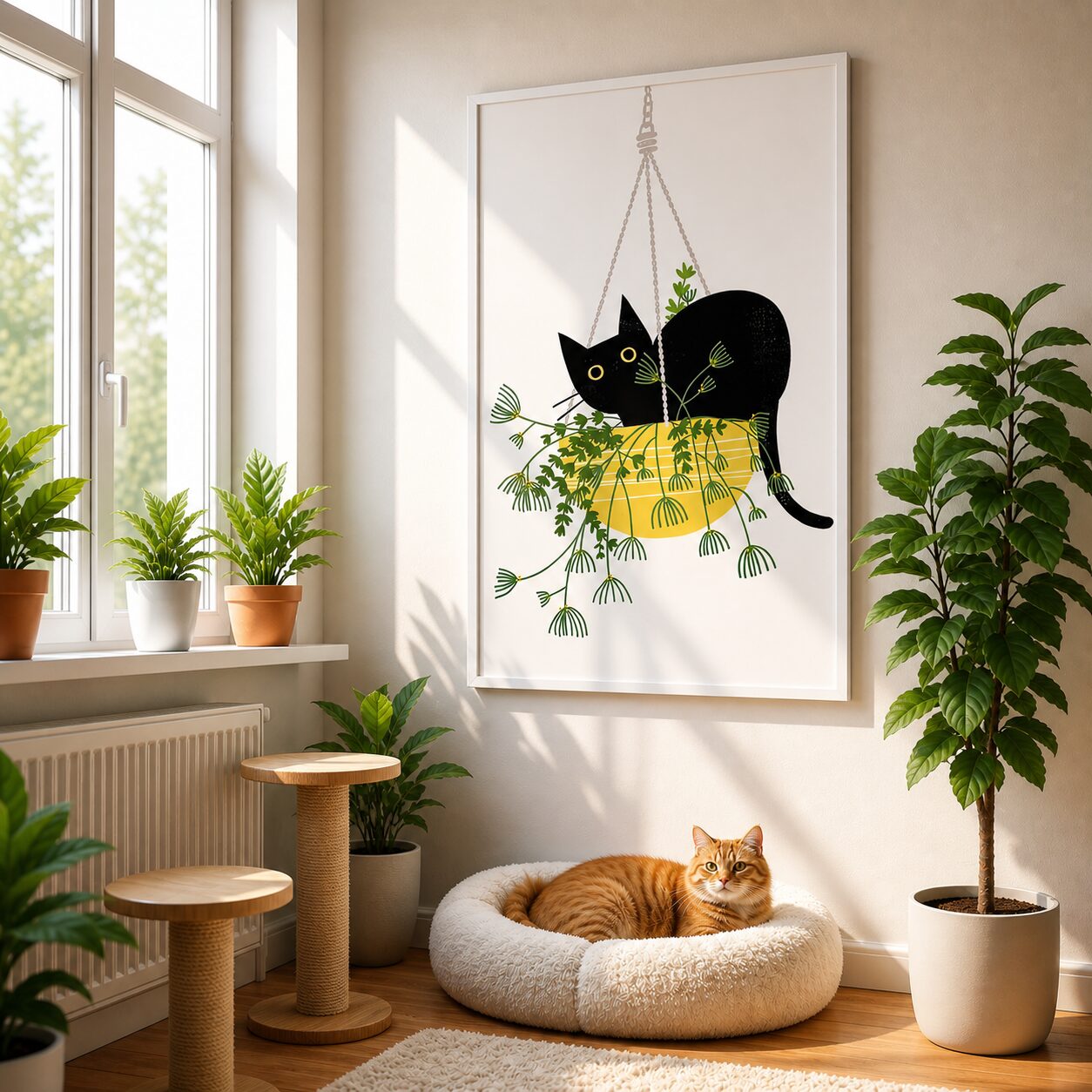 Quadro Canvas Gatinho Florido