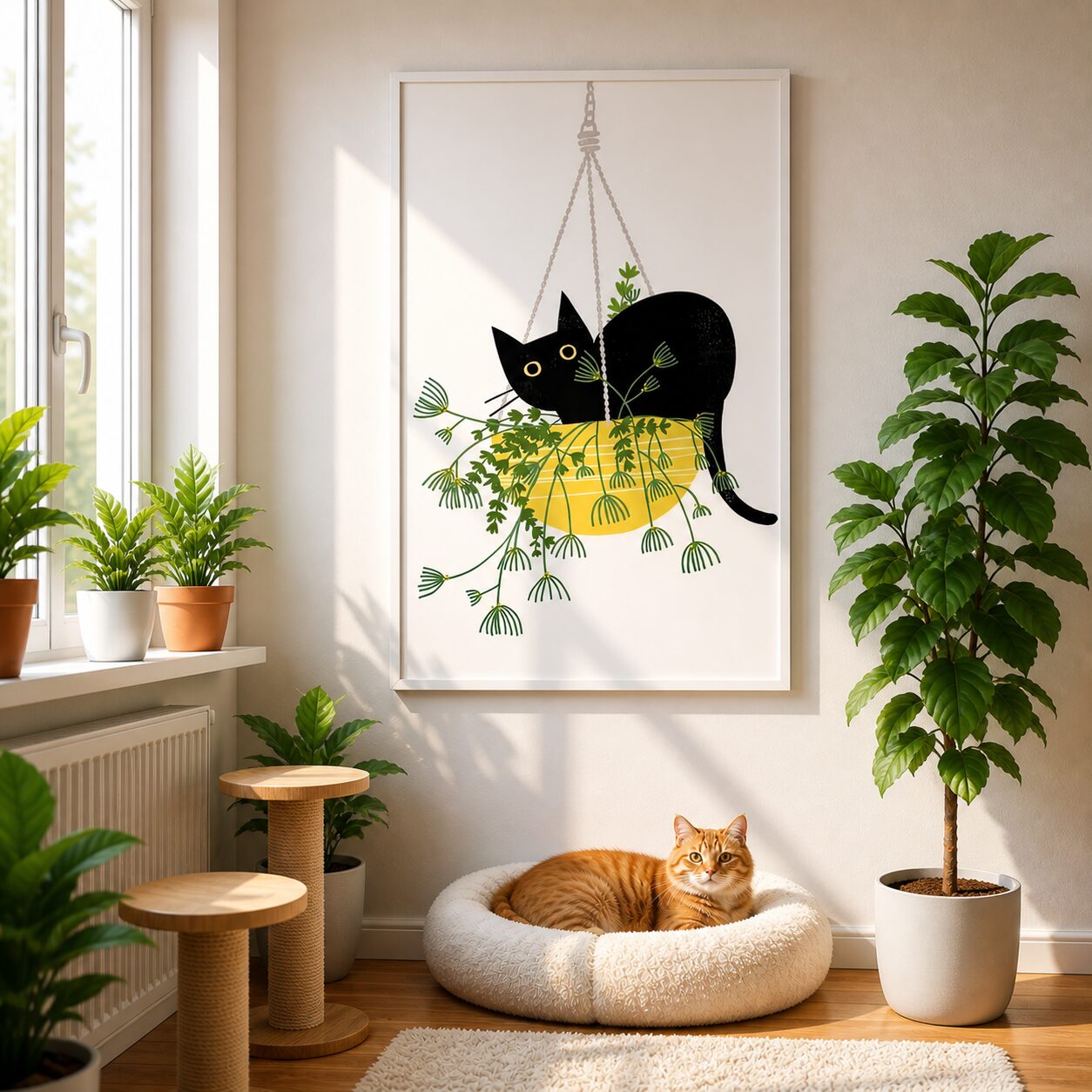 Quadro Canvas Gatinho Florido