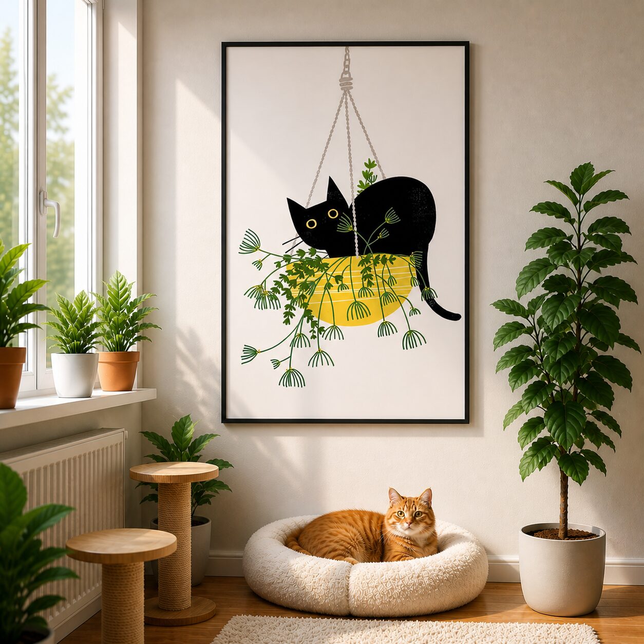 Quadro Canvas Gatinho Florido
