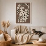 Quadro Canvas Gato Estilizado Brown