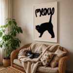 Quadro Canvas Gato Preto Meow