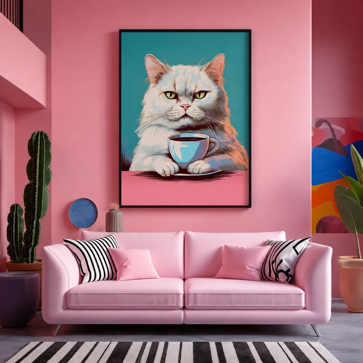 Quadro Canvas Grumpy Cat Coffee