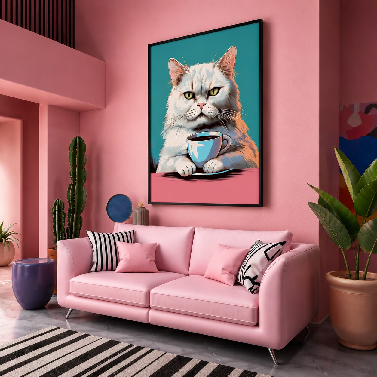 Quadro Canvas Grumpy Cat Coffee