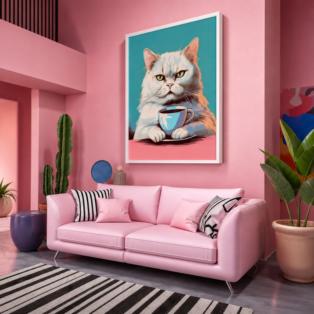 Quadro Canvas Grumpy Cat Coffee