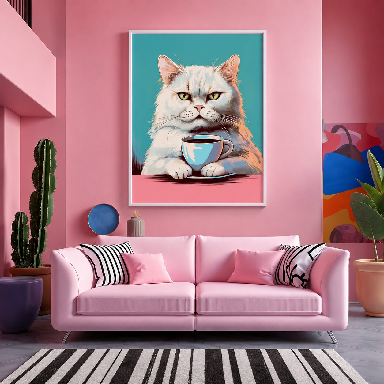 Quadro Canvas Grumpy Cat Coffee
