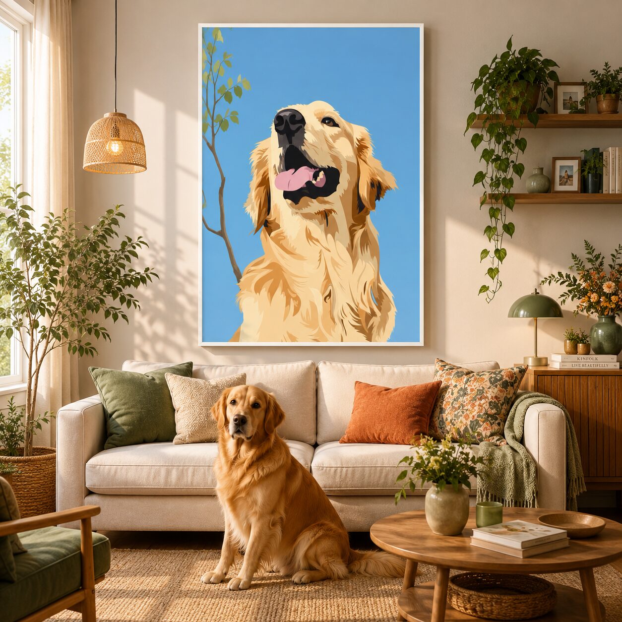 Quadro Canvas Happy Golden And Blue