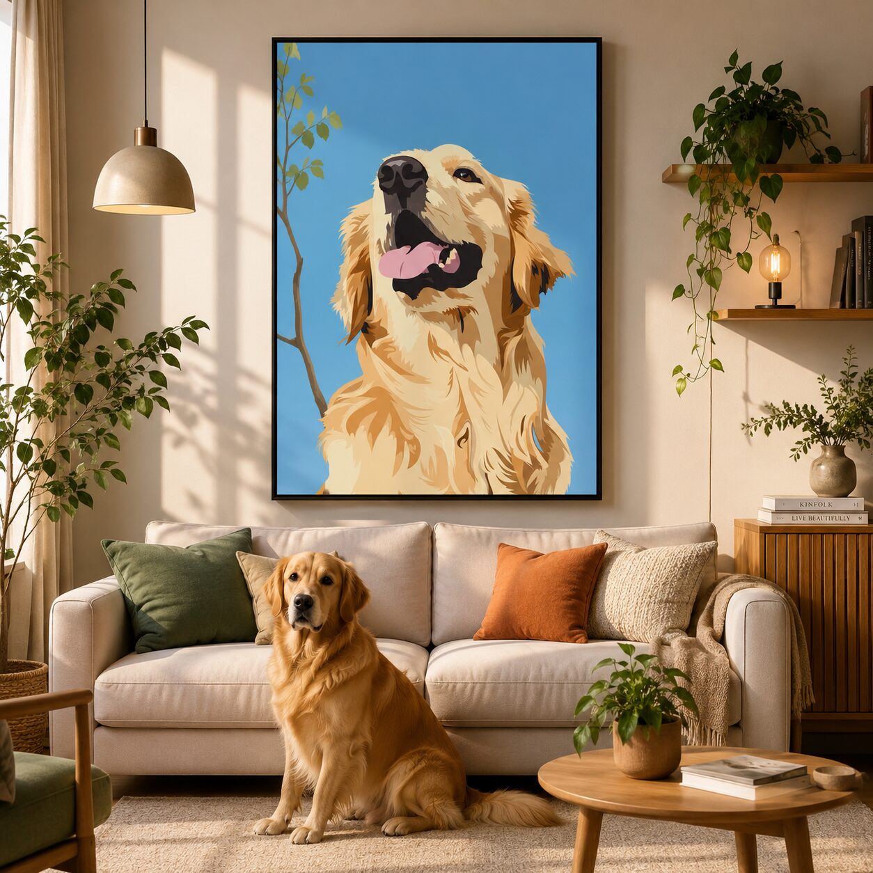 Quadro Canvas Happy Golden And Blue