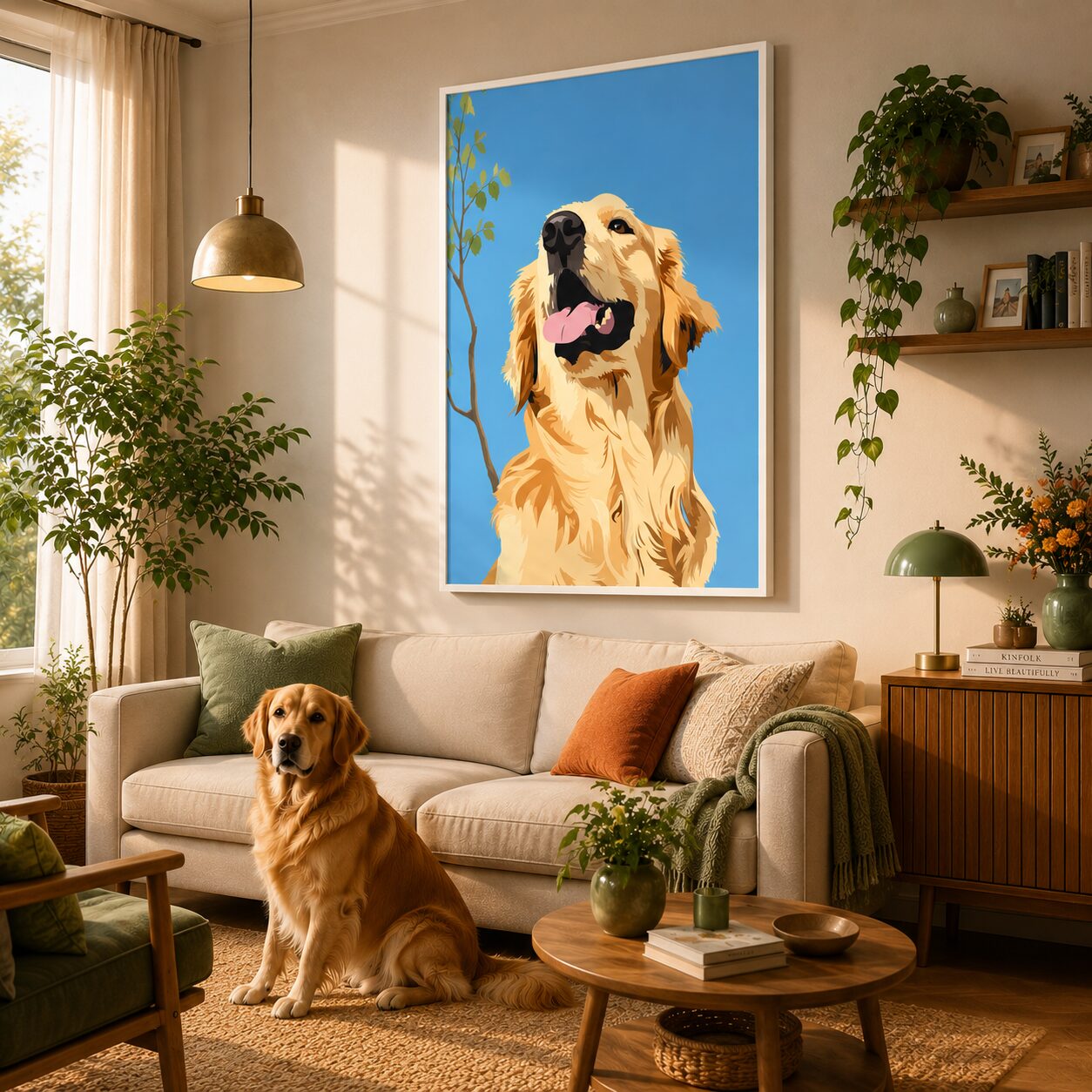 Quadro Canvas Happy Golden And Blue