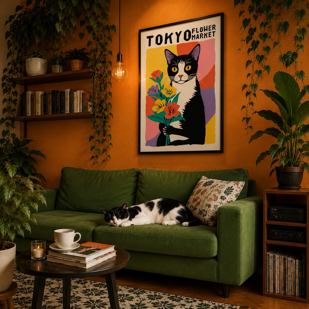Quadro Canvas Tokyo Flower Cat