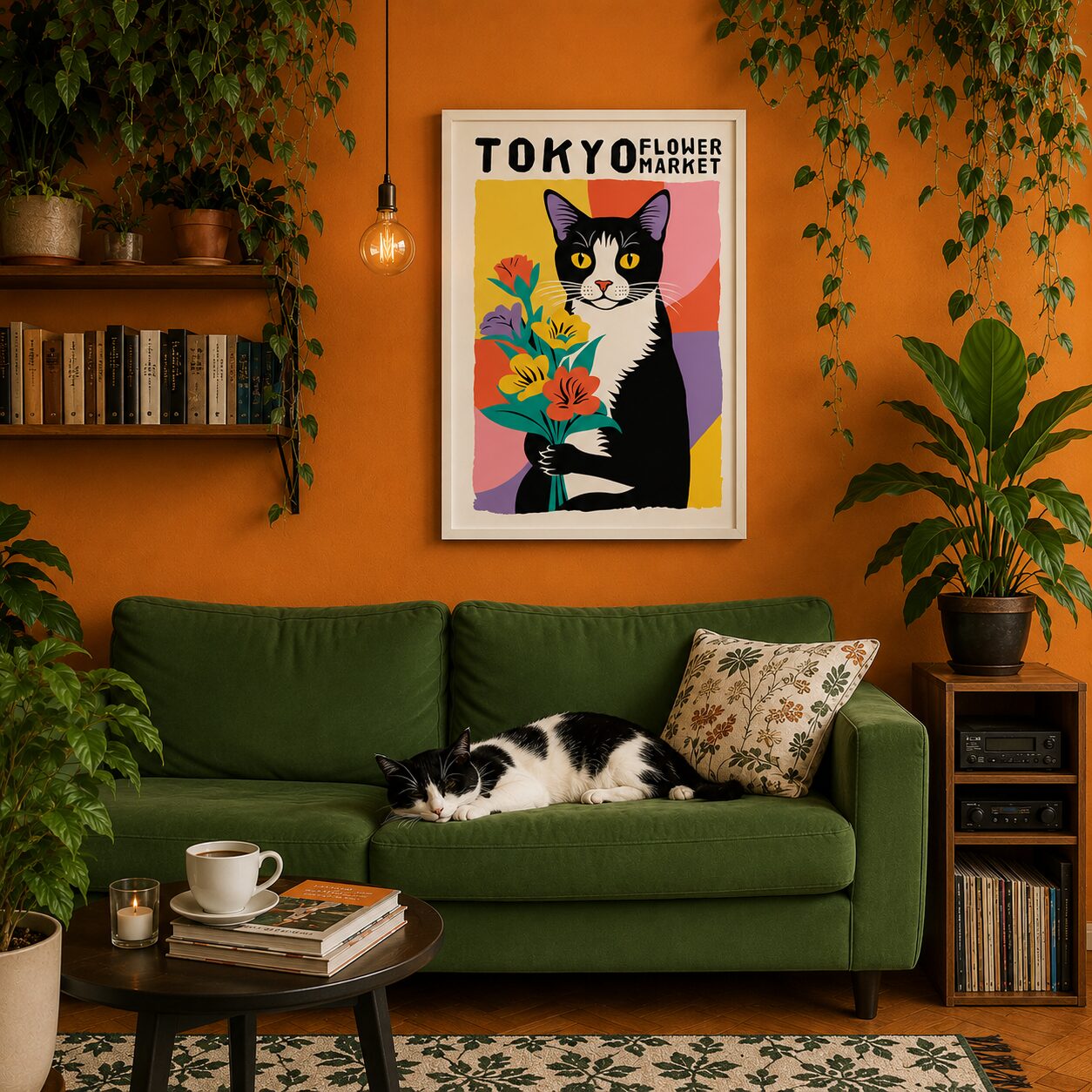 Quadro Canvas Tokyo Flower Cat