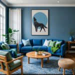 Quadro Canvas Wolf Blue Moon Howl