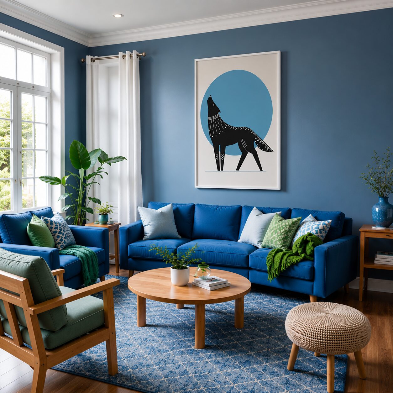 Quadro Canvas Wolf Blue Moon Howl