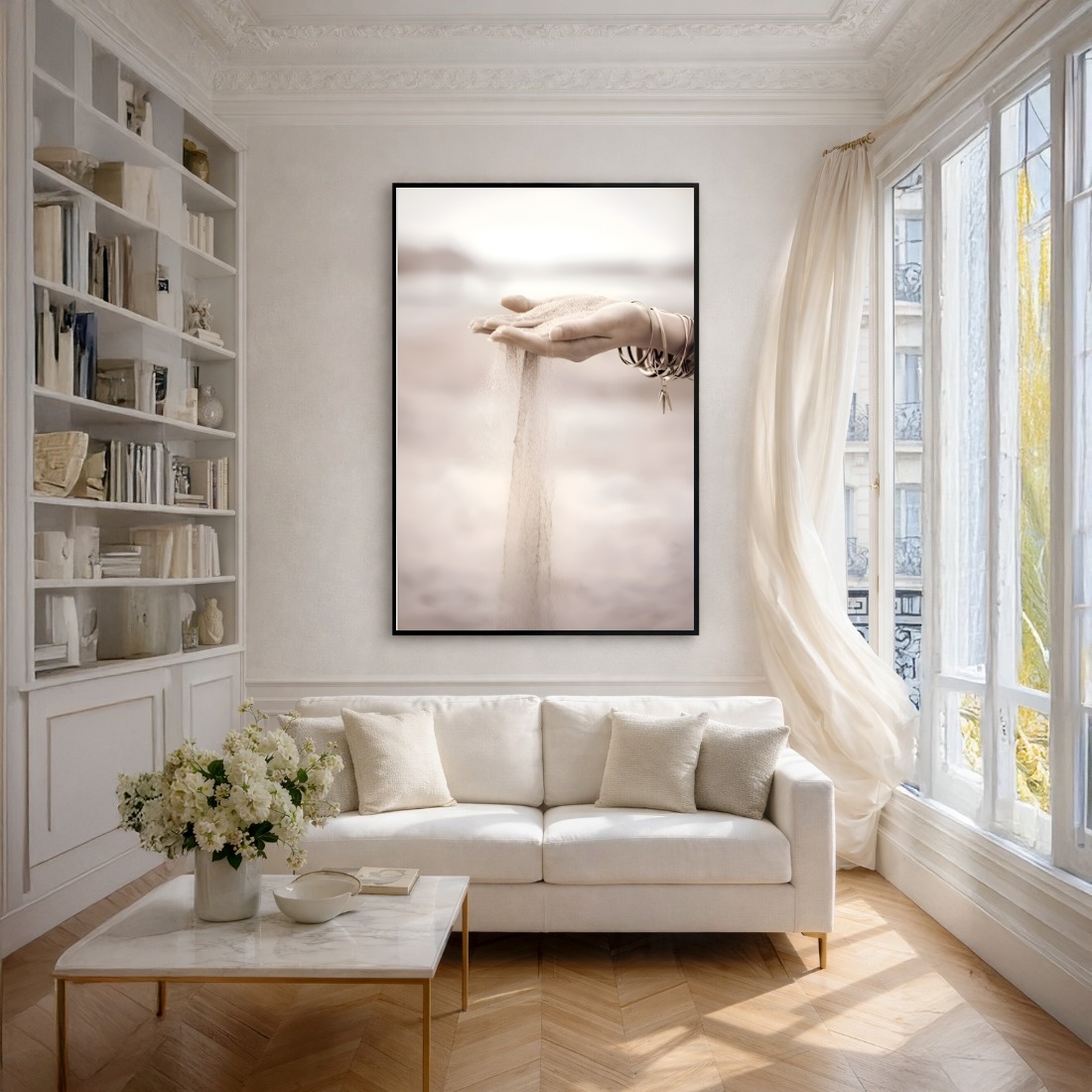Quadro Canvas Areia Mãos Tempo